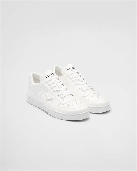 prada logo embossed low top sneakers|White Downtown Patent Leather Sneakers .